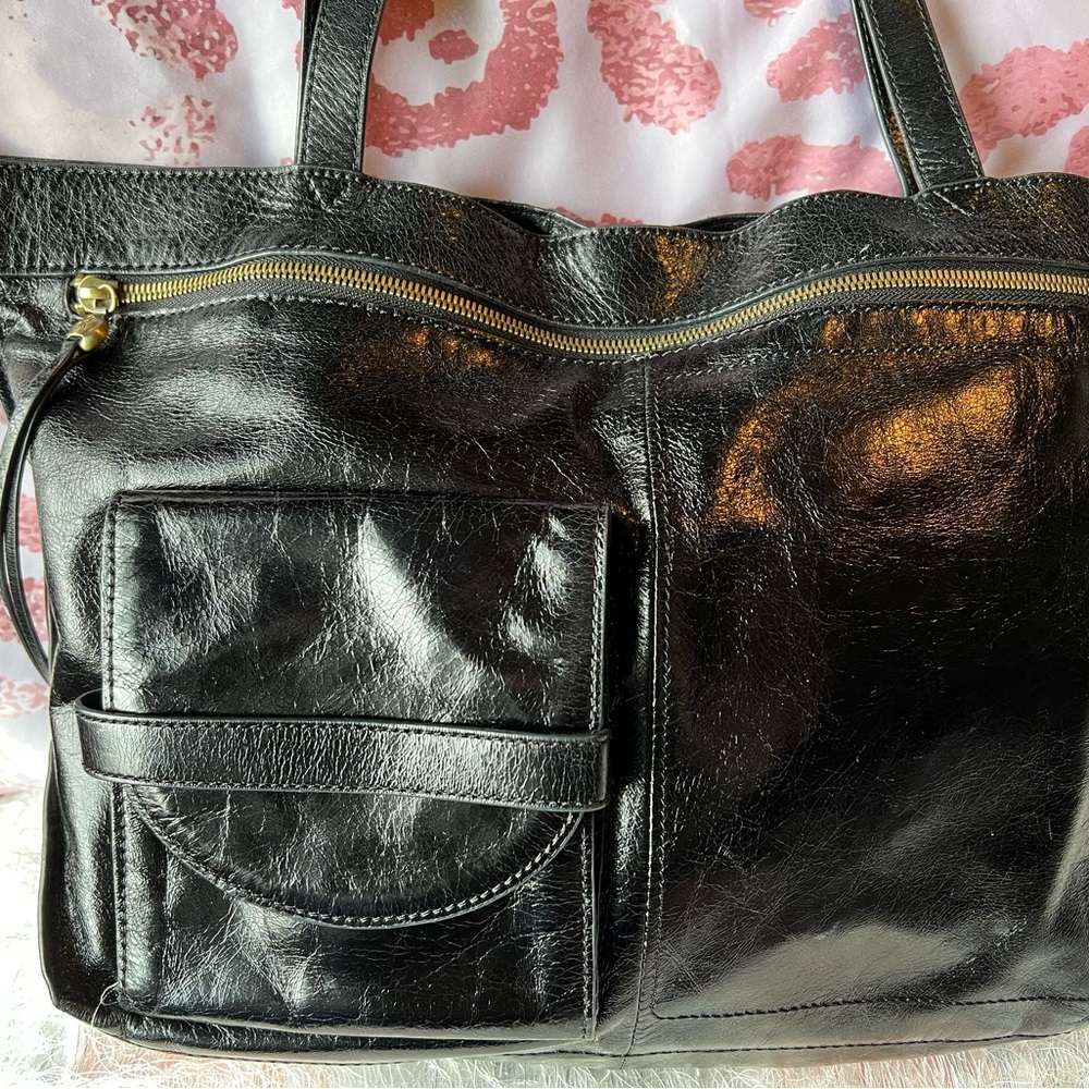 Hobo brand black leather tote